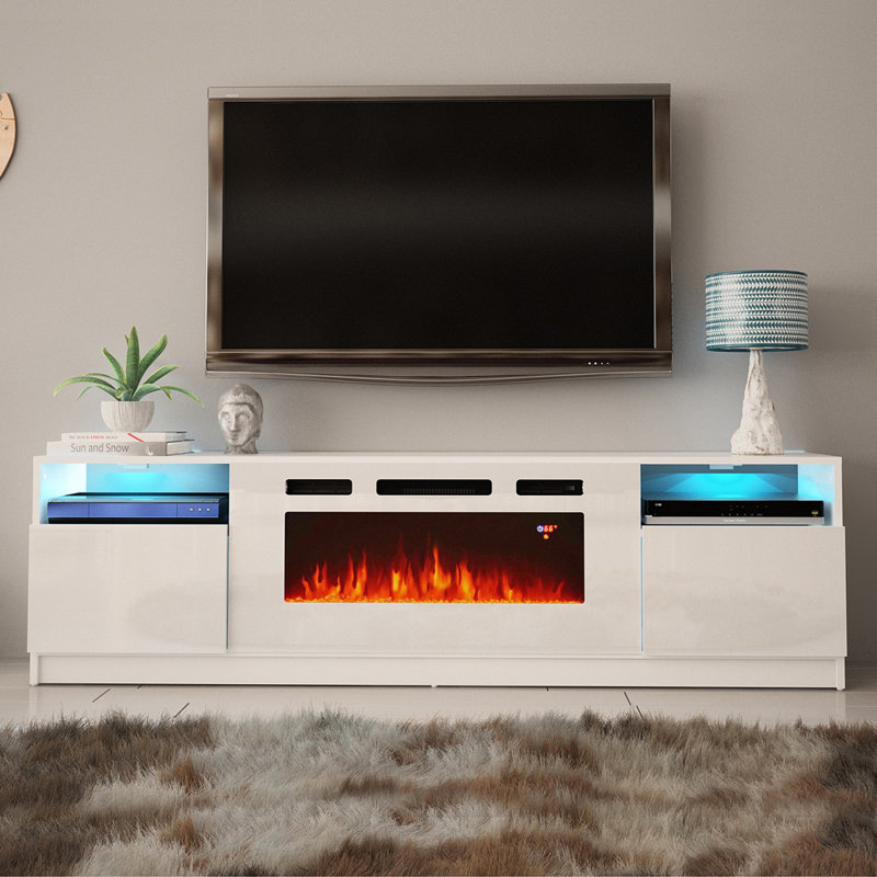Orren Ellis Delaine TV Stand for TVs up to 88" with Electric Fireplace